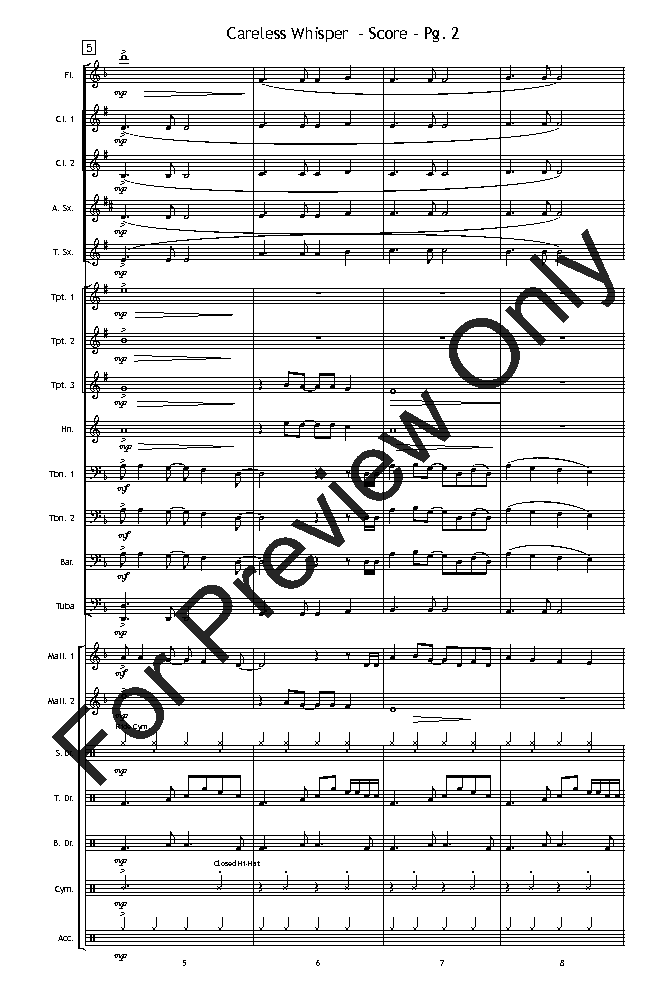 careless whisper sheet music