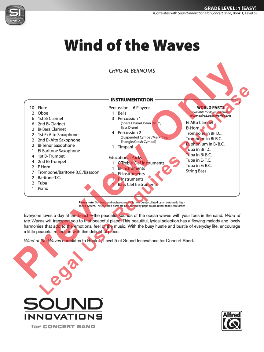 Wind of the Waves Score