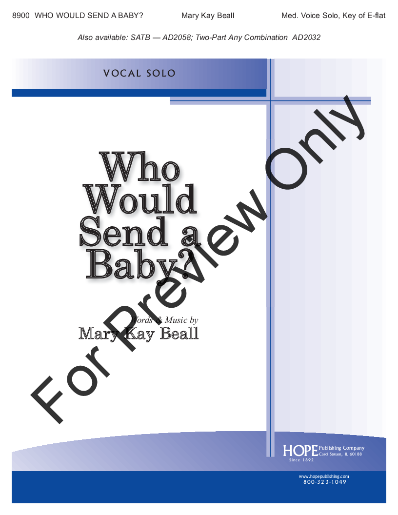 Who Would Send a Baby? Vocal Solo Medium Voice