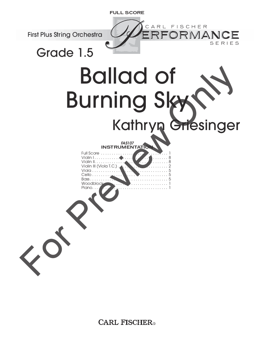 Ballad of Burning Sky Score