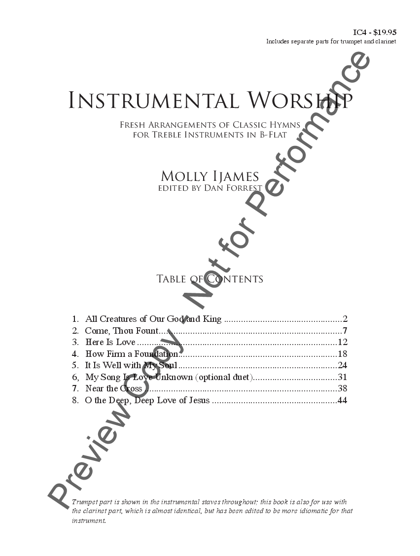 Instrumental Worship B-flat Instrument and Keyboard - trumpet and clarinet