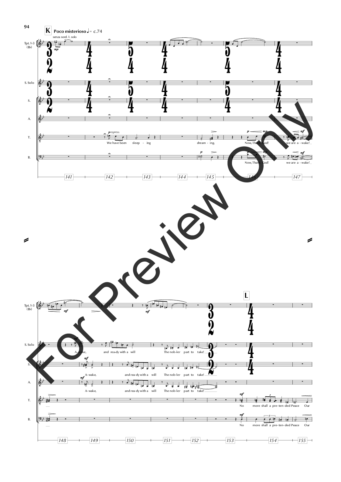 The Great War Symphony Vocal Score P.O.D.