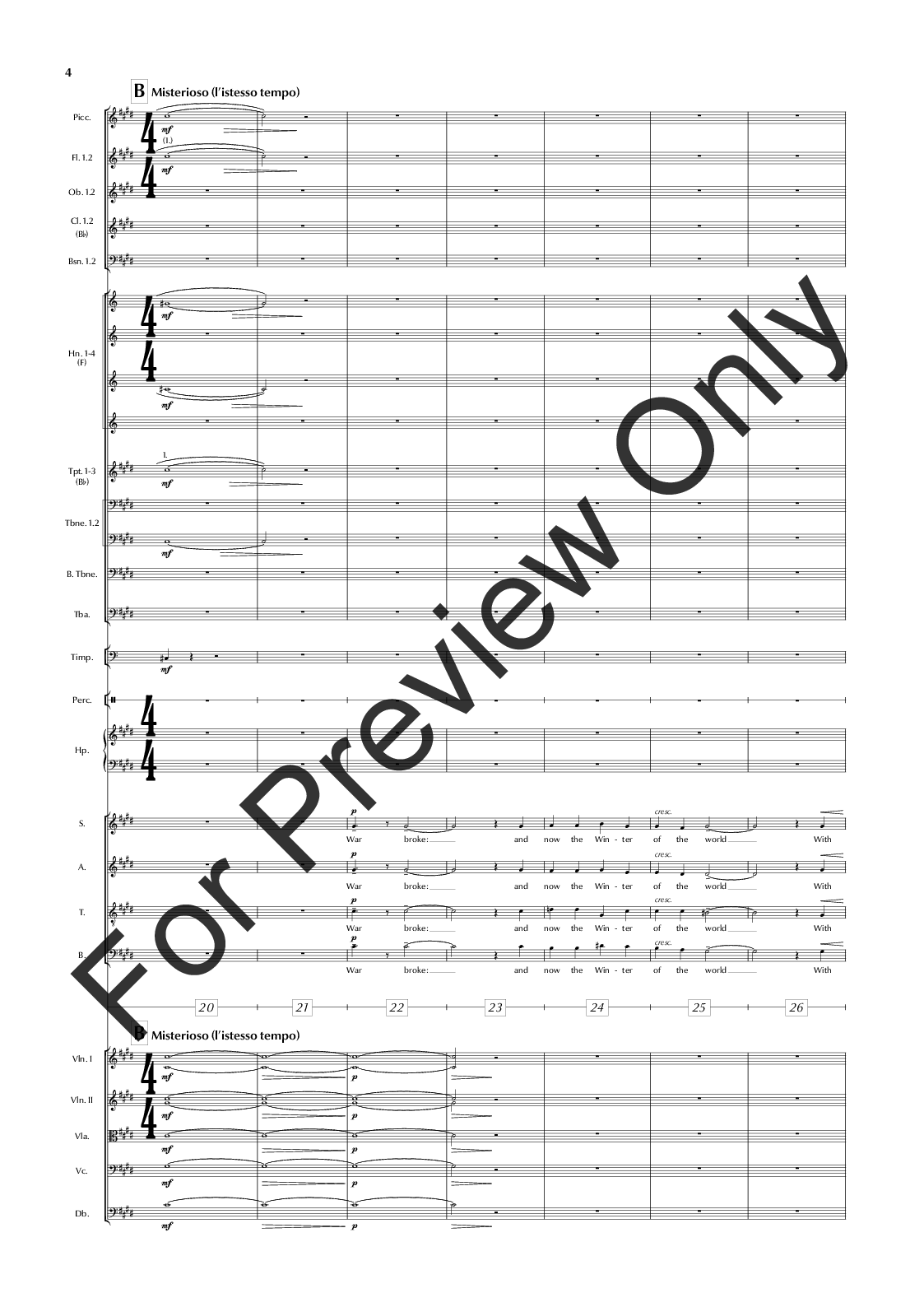 The Great War Symphony Vocal Score P.O.D.