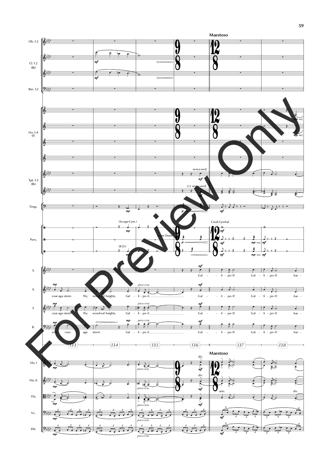 The Great War Symphony Vocal Score P.O.D.