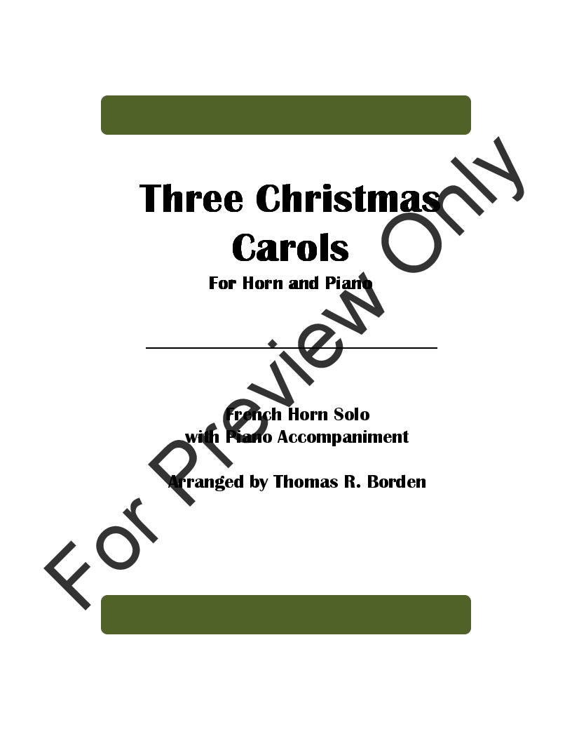 Three Christmas Carols for Horn and Piano P.O.D.