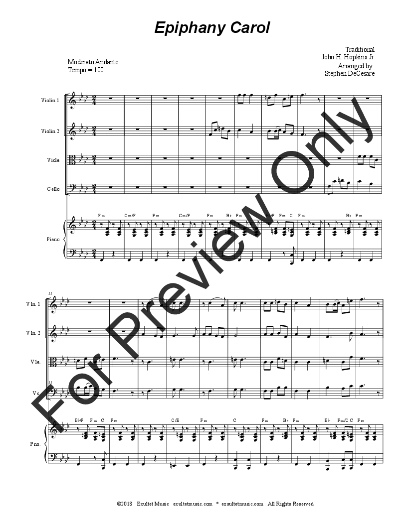 Epiphany Carol (Instrumental Quartet) P.O.D.