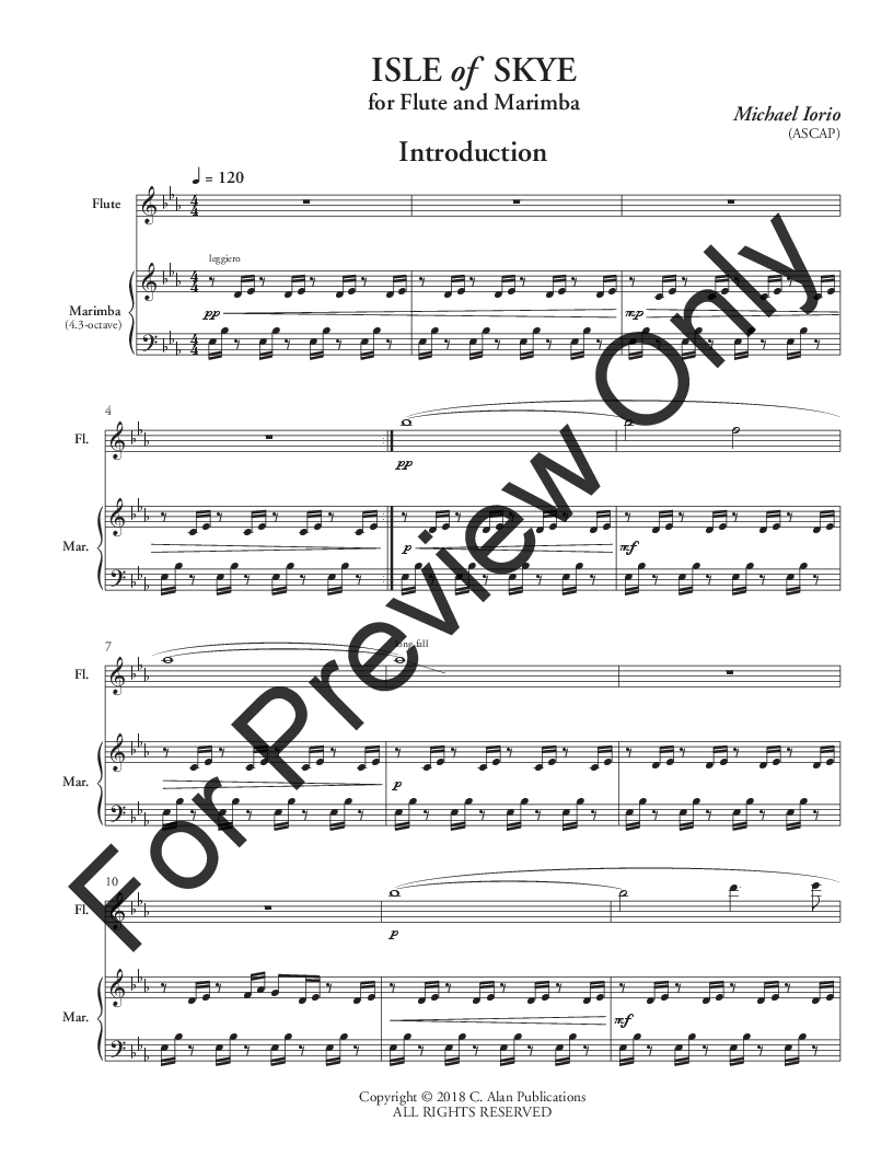 Isle of Skye for Flute and Marimba Score and Parts