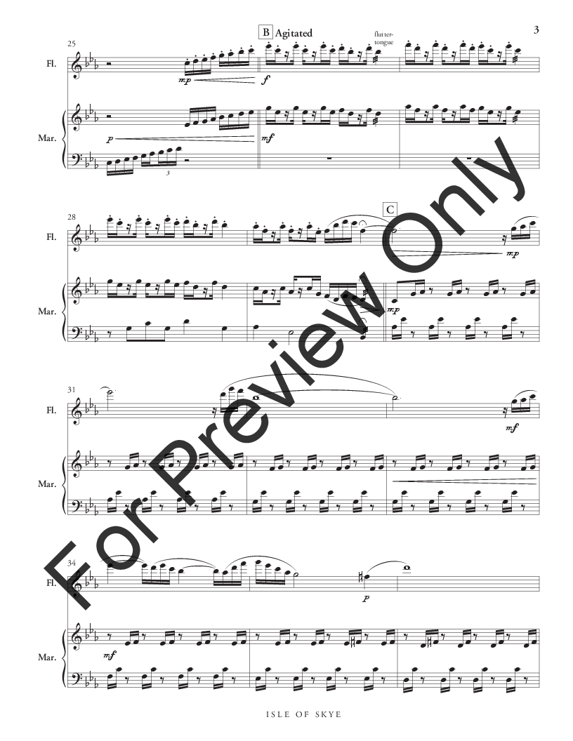 Isle of Skye for Flute and Marimba Score and Parts