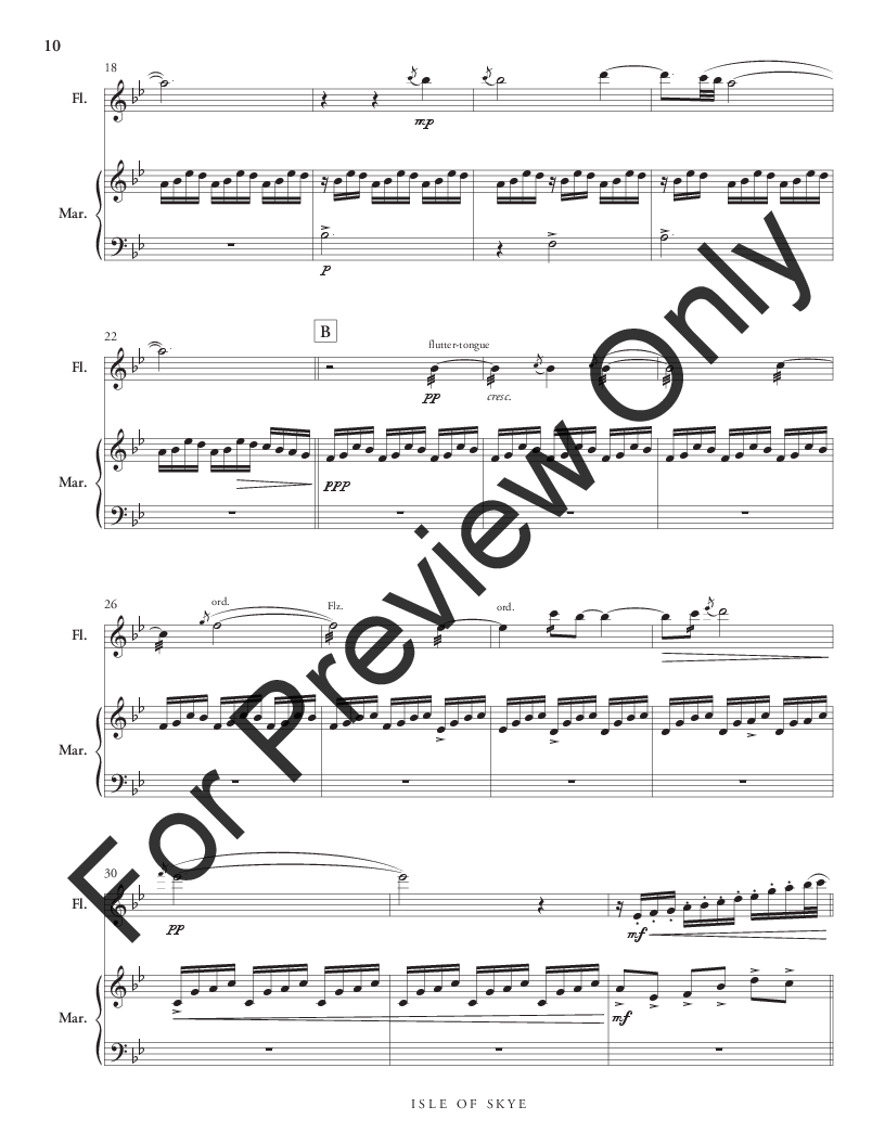 Isle of Skye for Flute and Marimba Score and Parts