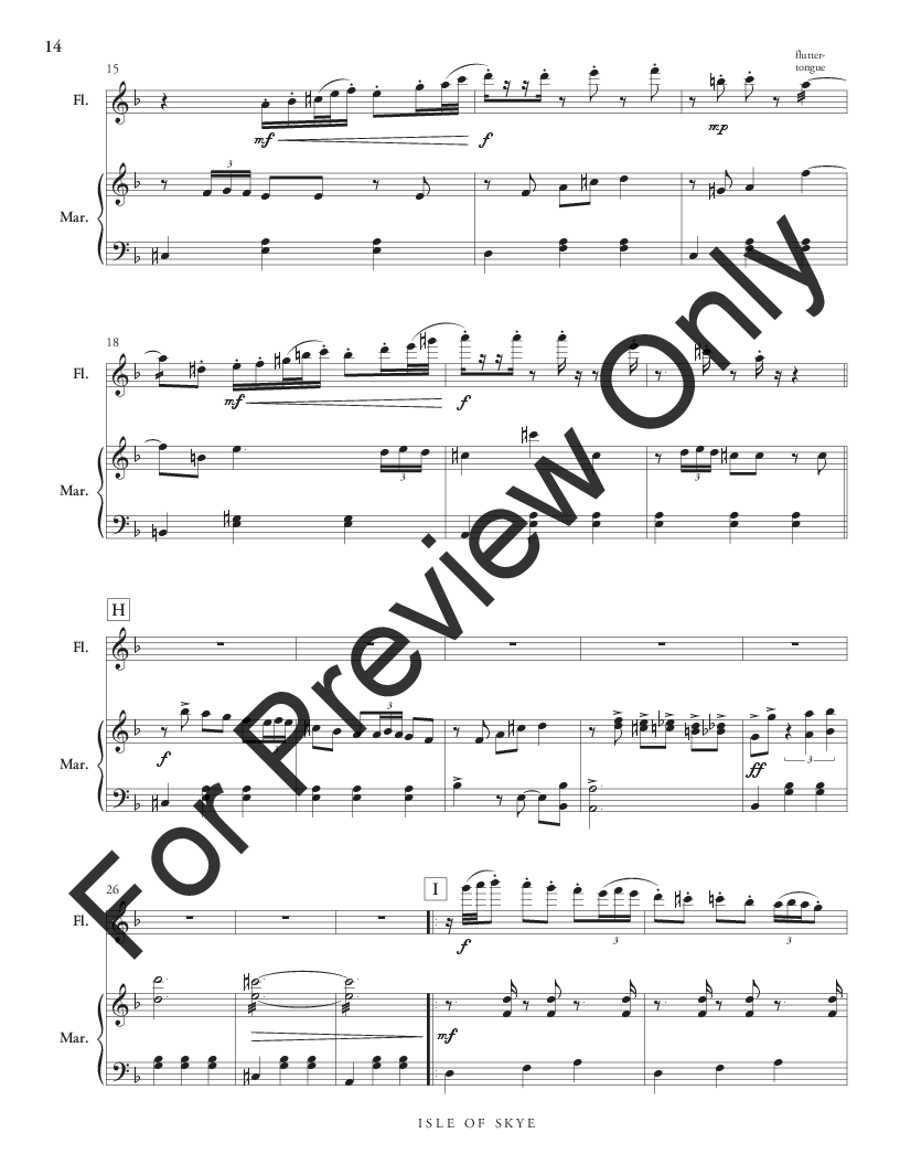 Isle of Skye for Flute and Marimba Score and Parts