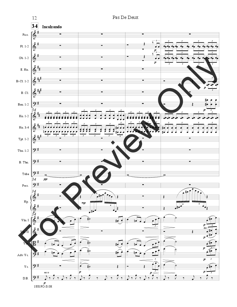 Pas de Deux (Intermediate Harp) SCORE P.O.D.