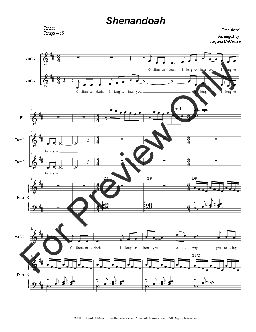 Shenandoah (2-part choir) P.O.D.
