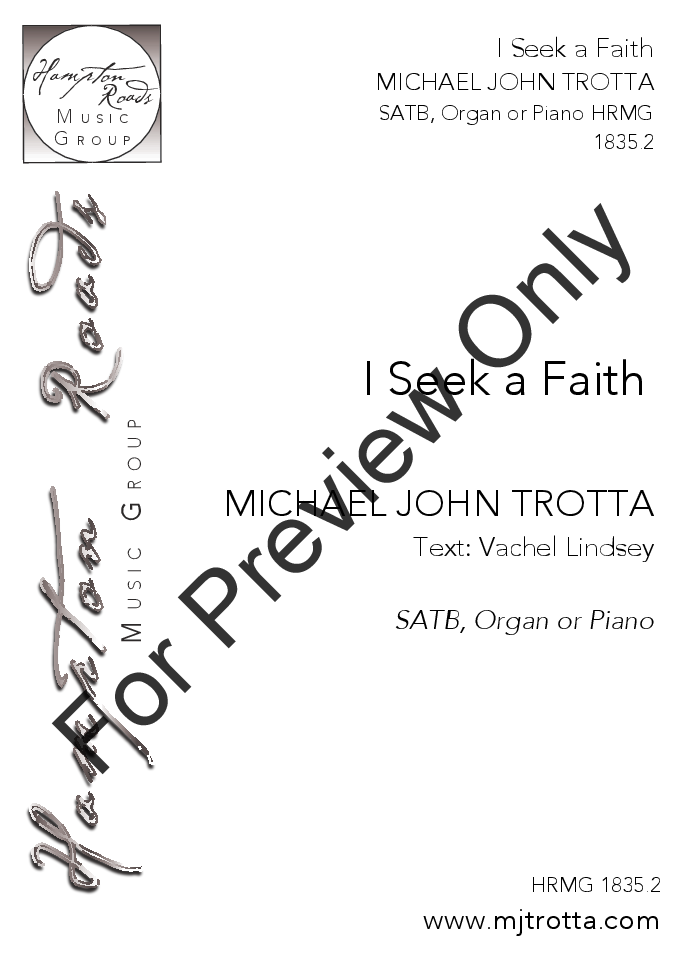 I Seek a Faith Large Print Edition P.O.D.