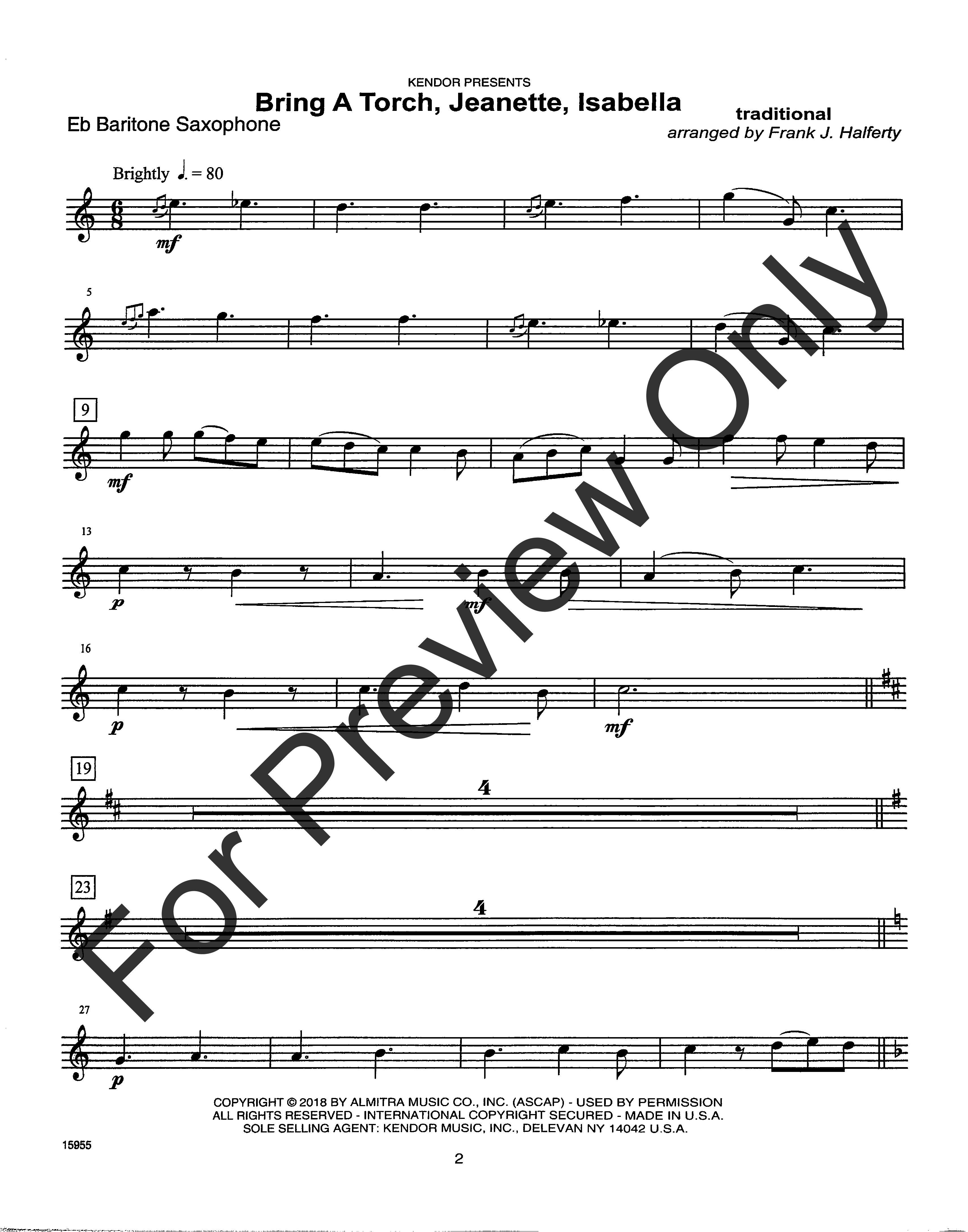 Christmas Classics for Saxophone Quartet Bari Sax Book