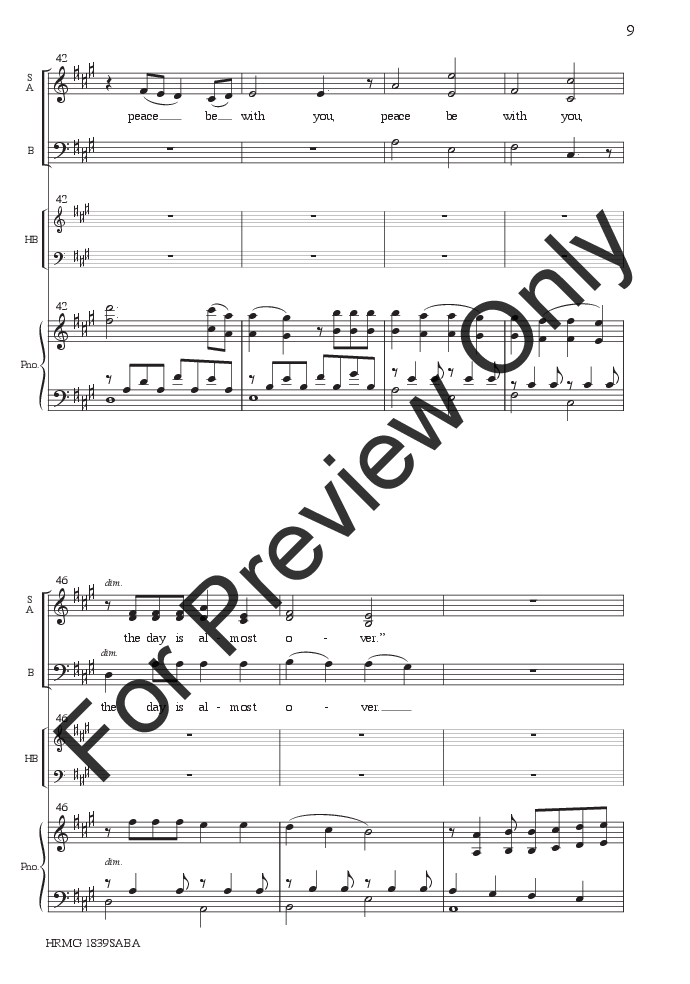 Stay With Us Choral Score with Handbells Large Print Edition P.O.D.