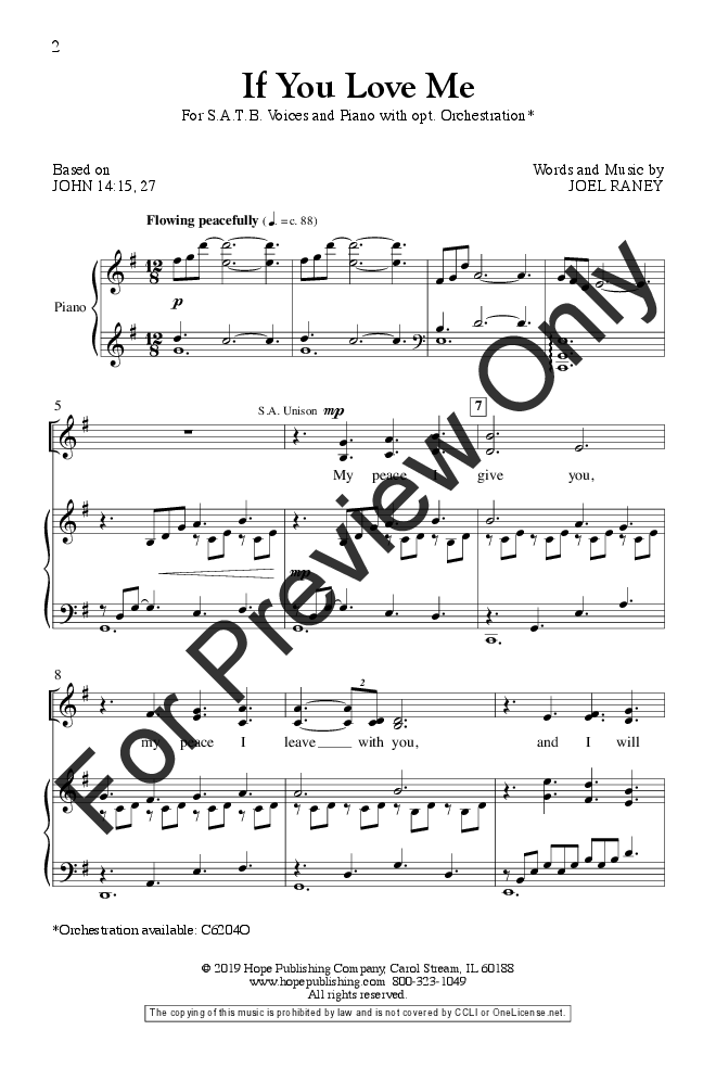If You Love Me (SATB ) by Joel Raney| J.W. Pepper Sheet Music