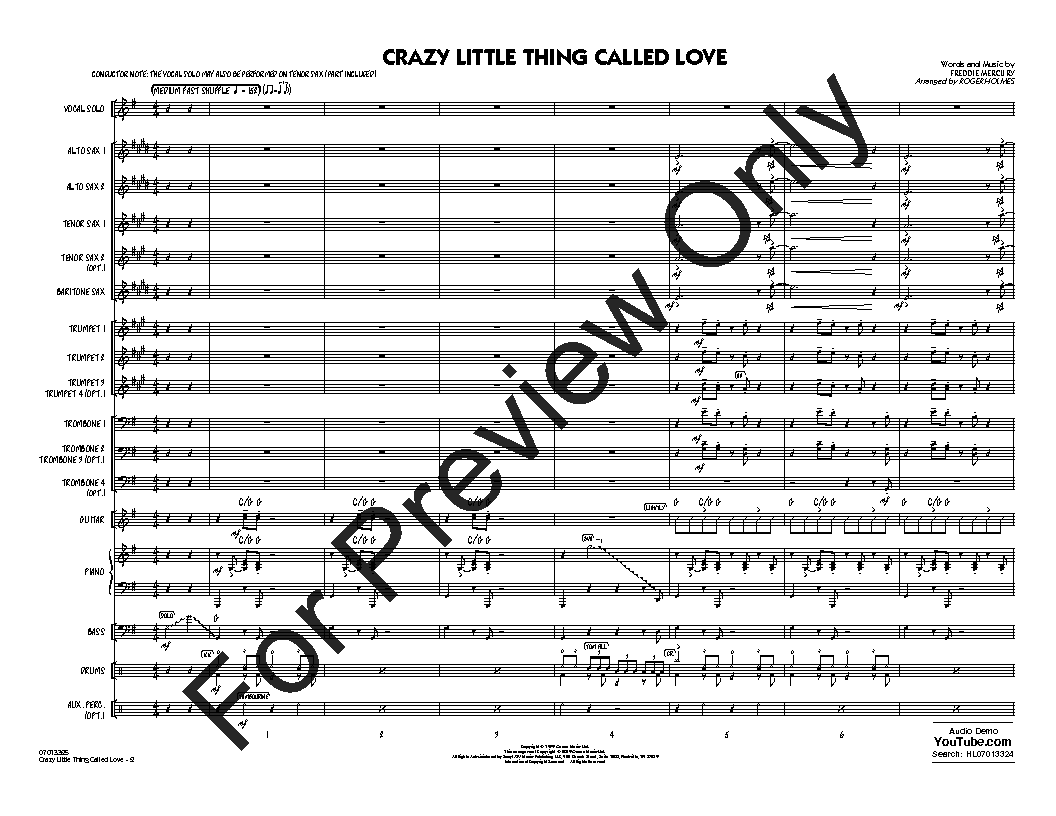 Crazy Little Thing Called Love Vocal Solo with Jazz Ensemble