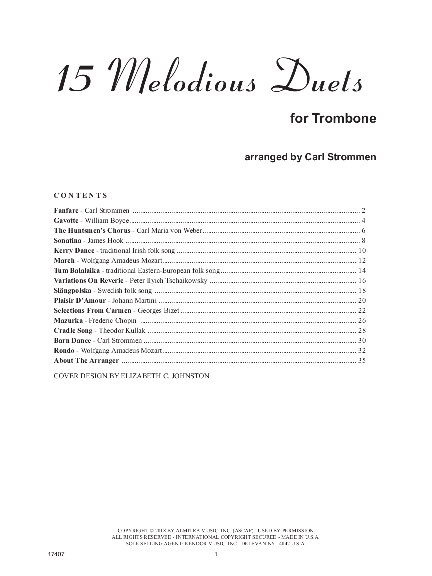 15 Melodious Duets Trombone Duet