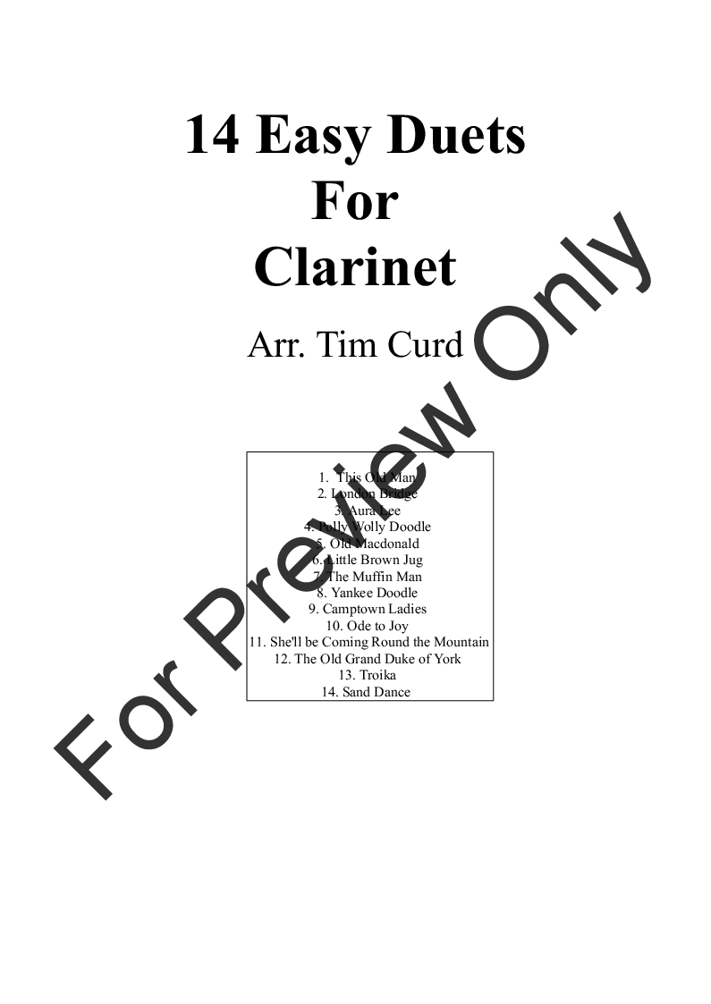14 Easy Duets For Clarinet P.O.D.