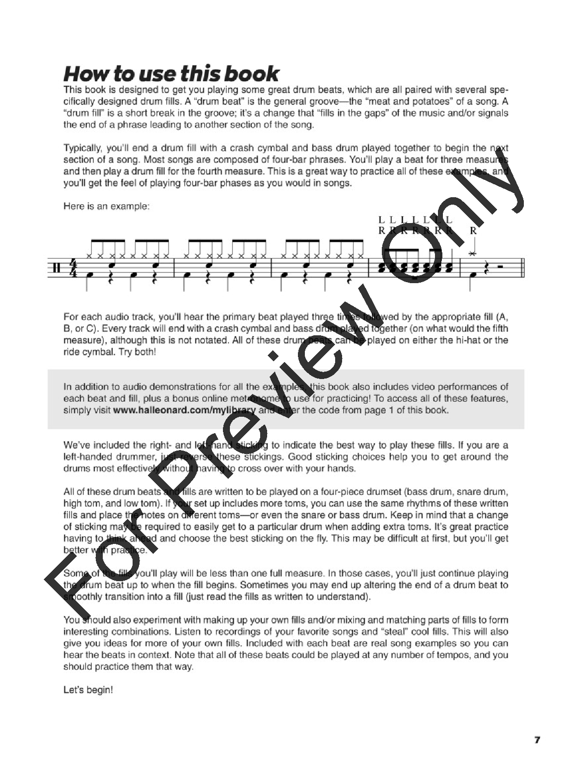 Easy Drum Beats & Fills Drum Set Method - book with online media and metronome