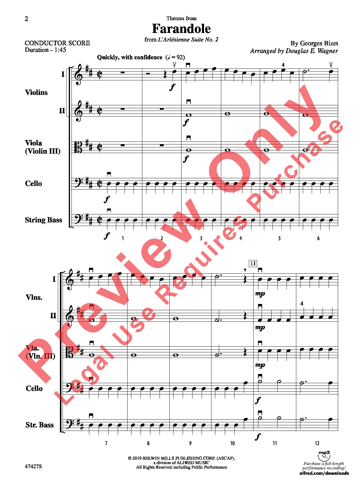 Farandole (Themes) Score