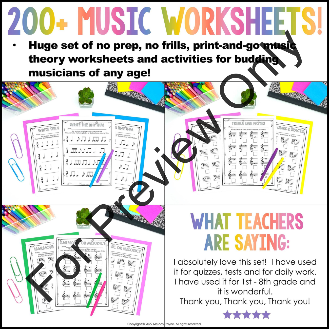 Music Theory and Activity Worksheets PDF's