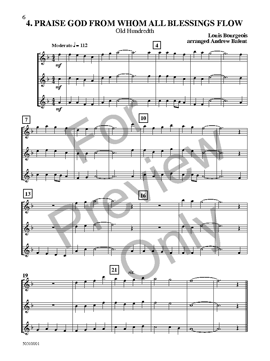 Blank Sheet Music for Trio with Three Staves Per System