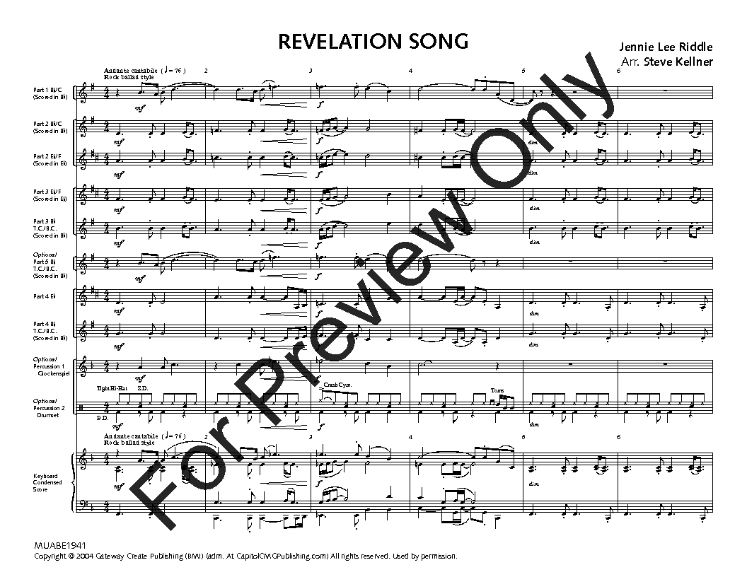 Revelation song - Jennie Lee Riddle Sheet music for Vocals (Choral