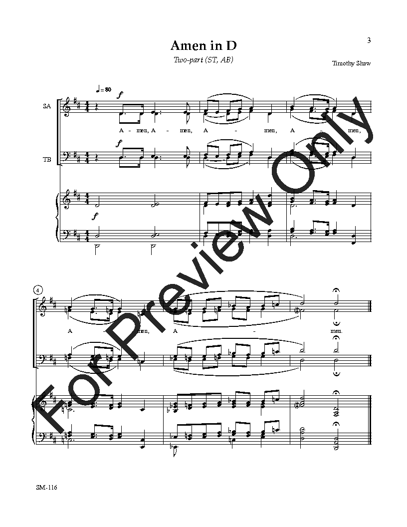 Seven Choral Amens Large Print Edition P.O.D.