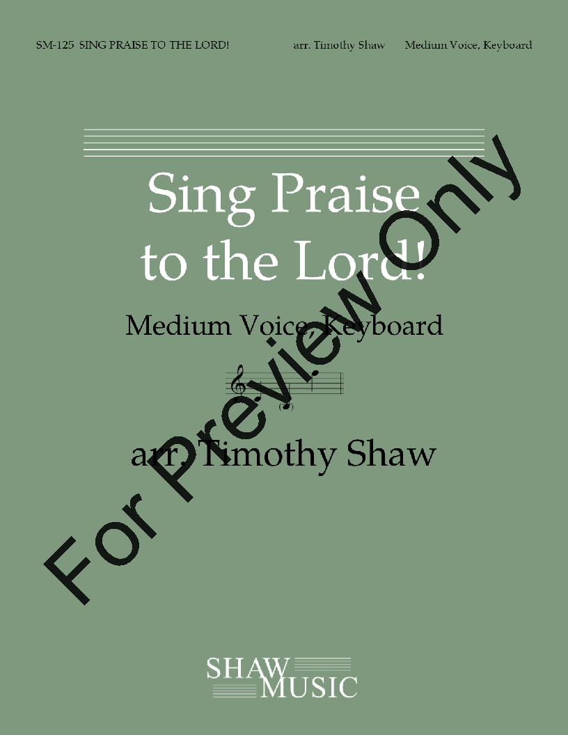 Sing Praise to the Lord Medium Voice P.O.D.