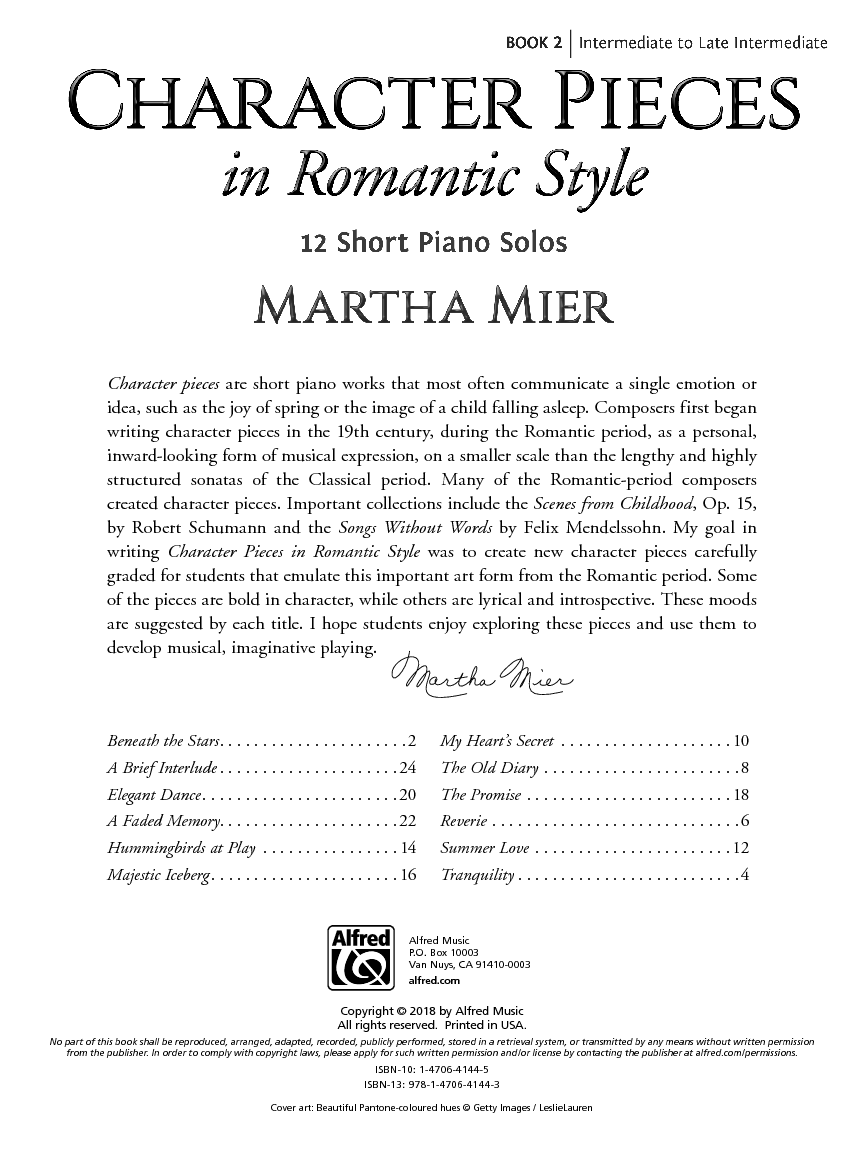 Character Pieces in Romantic Style  Books 1 & 2 Value Pack P.O.P.