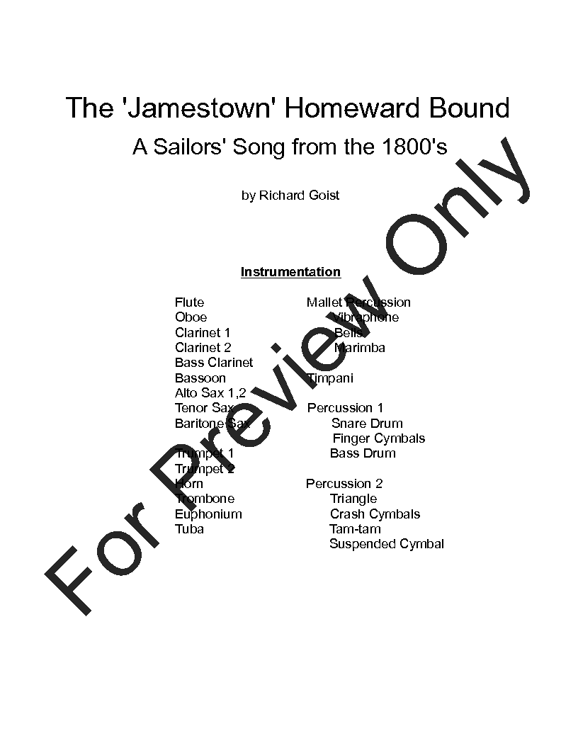 The Jamestown Homeward Bound P.O.D.