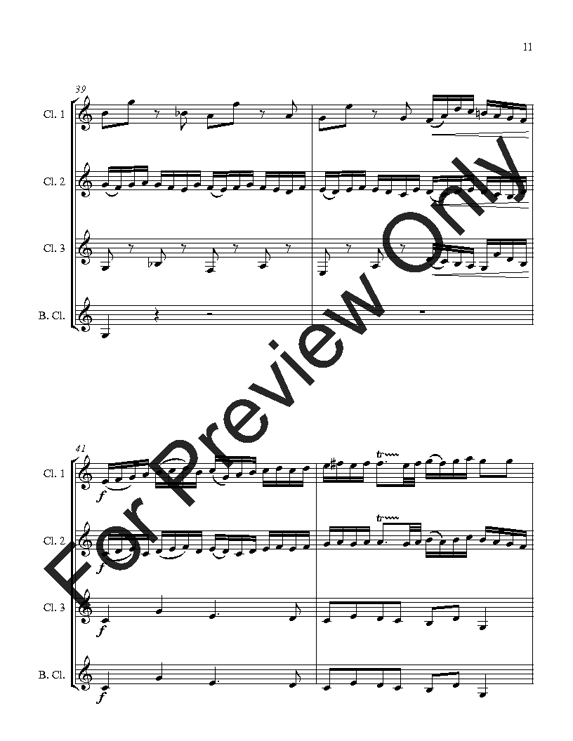 'Little' Fugue in G Minor - Clarinet Quartet P.O.D.