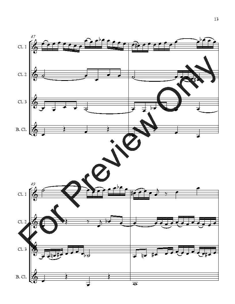 'Little' Fugue in G Minor - Clarinet Quartet P.O.D.