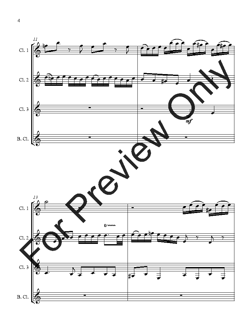 'Little' Fugue in G Minor - Clarinet Quartet P.O.D.