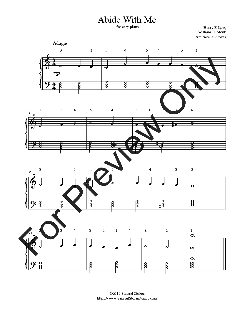 Abide With Me - for easy piano P.O.D.