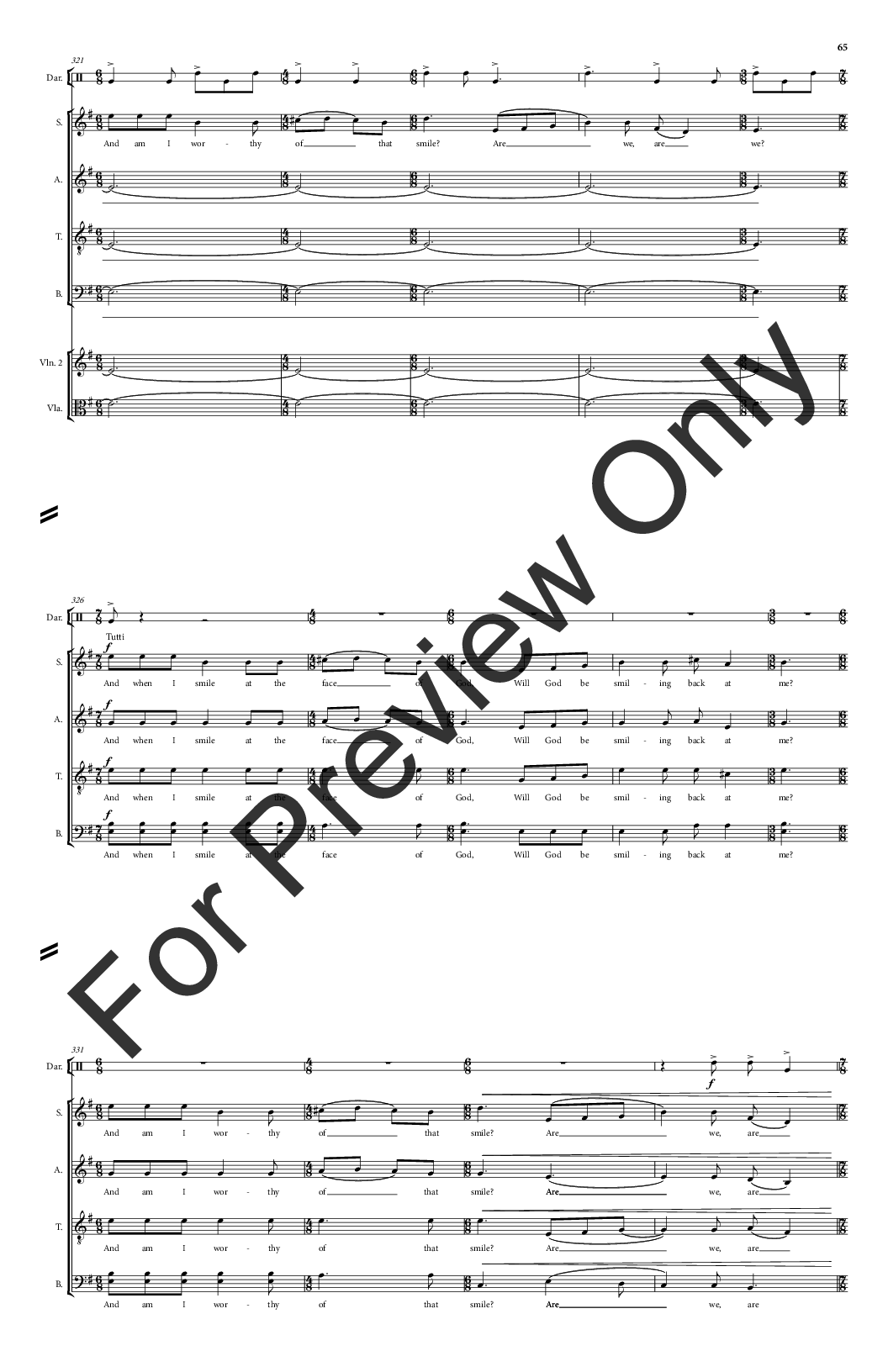 Tuvayhun Full Score for SATB Version P.O.D.