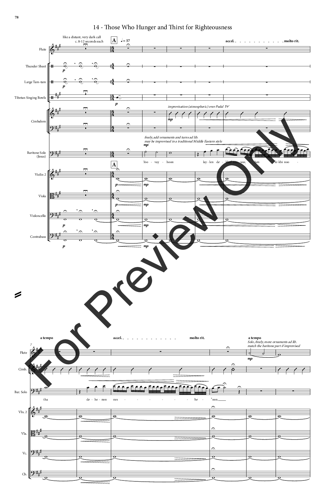 Tuvayhun Full Score for SATB Version P.O.D.