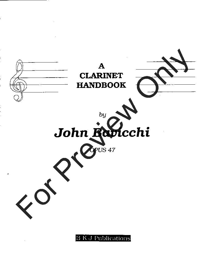 A Clarinet Handbook, Op. 47 P.O.D.
