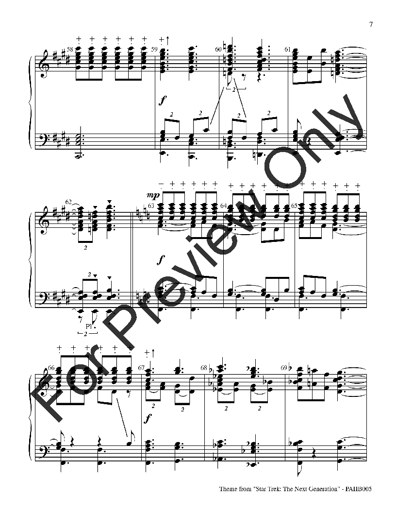 Forbavselse Ord Niende Theme from Star Trek The Next Generation by Vario | J.W. Pepper Sheet Music