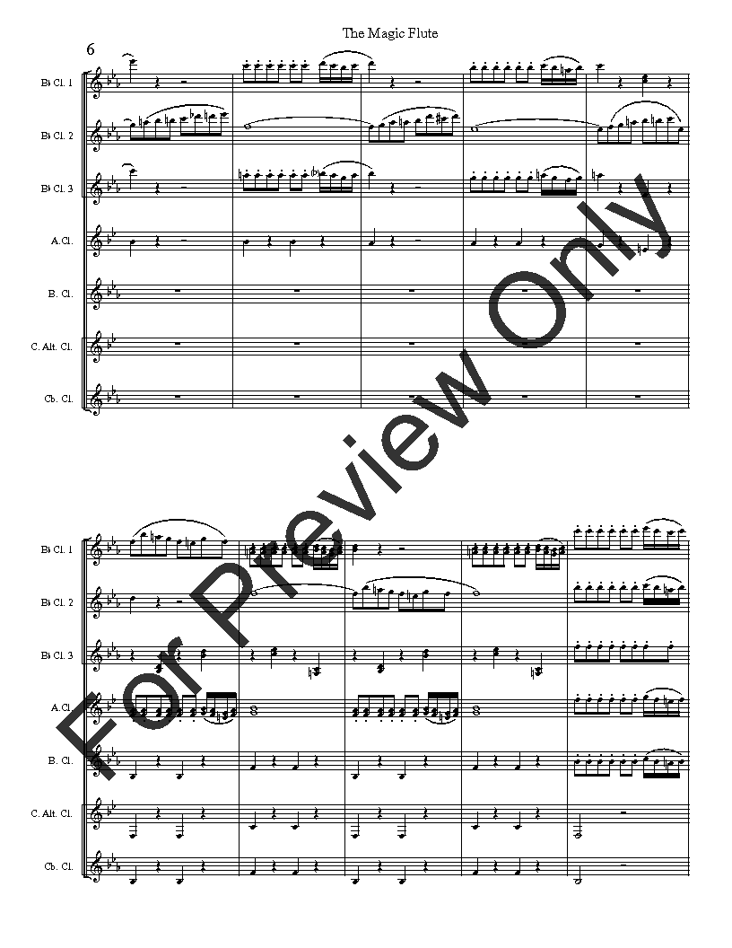 The Magic Flute Overture Clarinet Ensemble P.O.D.