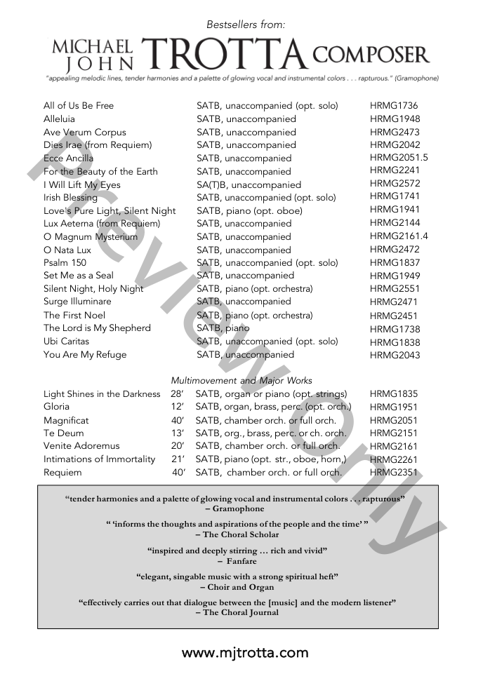 Set Me As a Seal A Cappella Large Print Edition P.O.D.