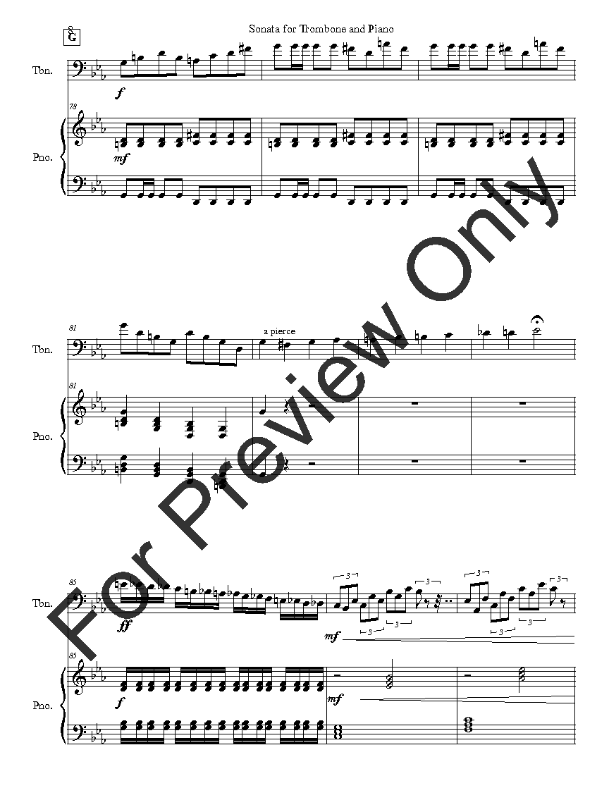 Sonata for Trombone and Piano P.O.D.