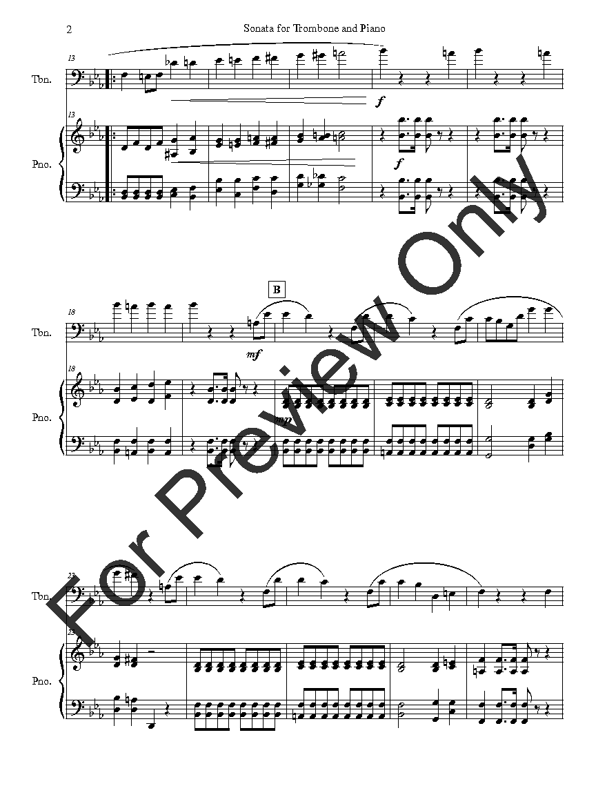 Sonata for Trombone and Piano P.O.D.