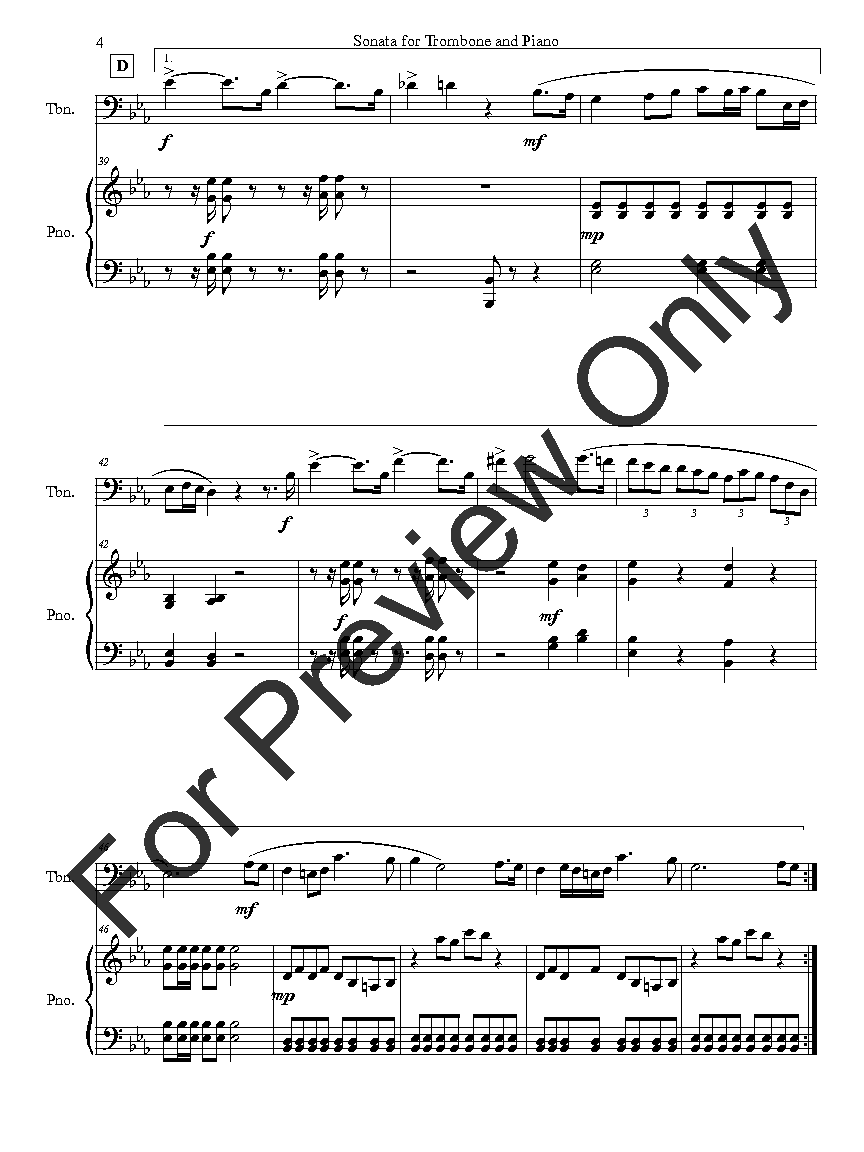 Sonata for Trombone and Piano P.O.D.