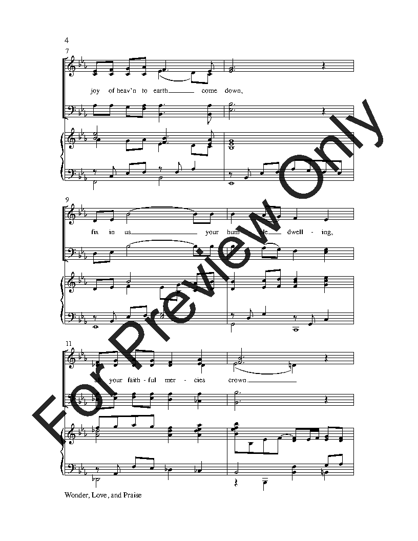 Wonder, Love, and Praise (SATB ) by Tom Fett