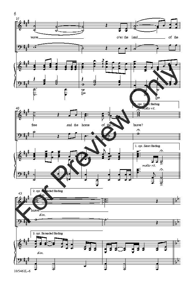 The Star Spangled Banner SATB