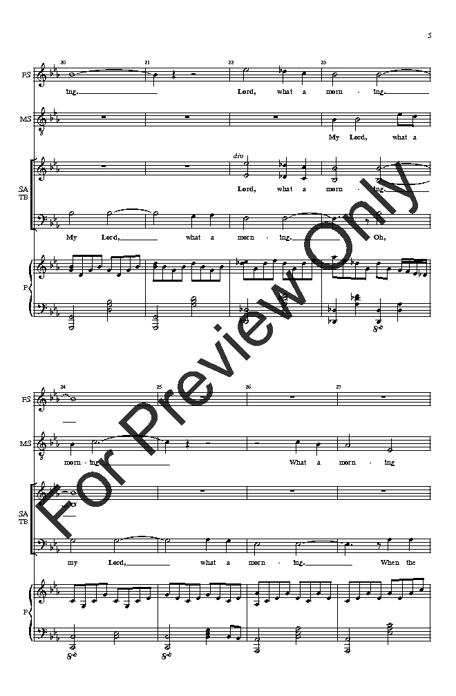 What a Morning! (SATB ) arr. James Covell & | J.W. Pepper Sheet Music