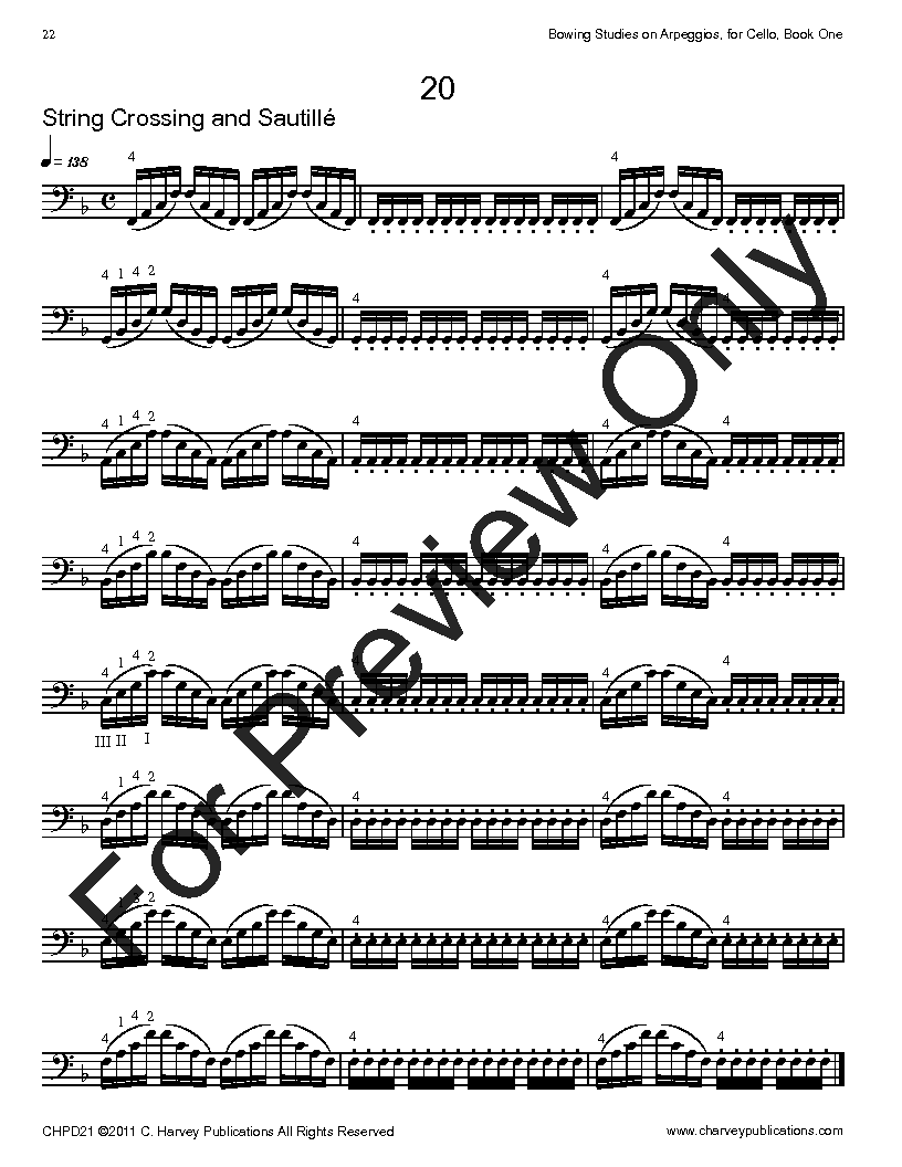 Bowing Studies on Arpeggios for Cello, Book One P.O.D.