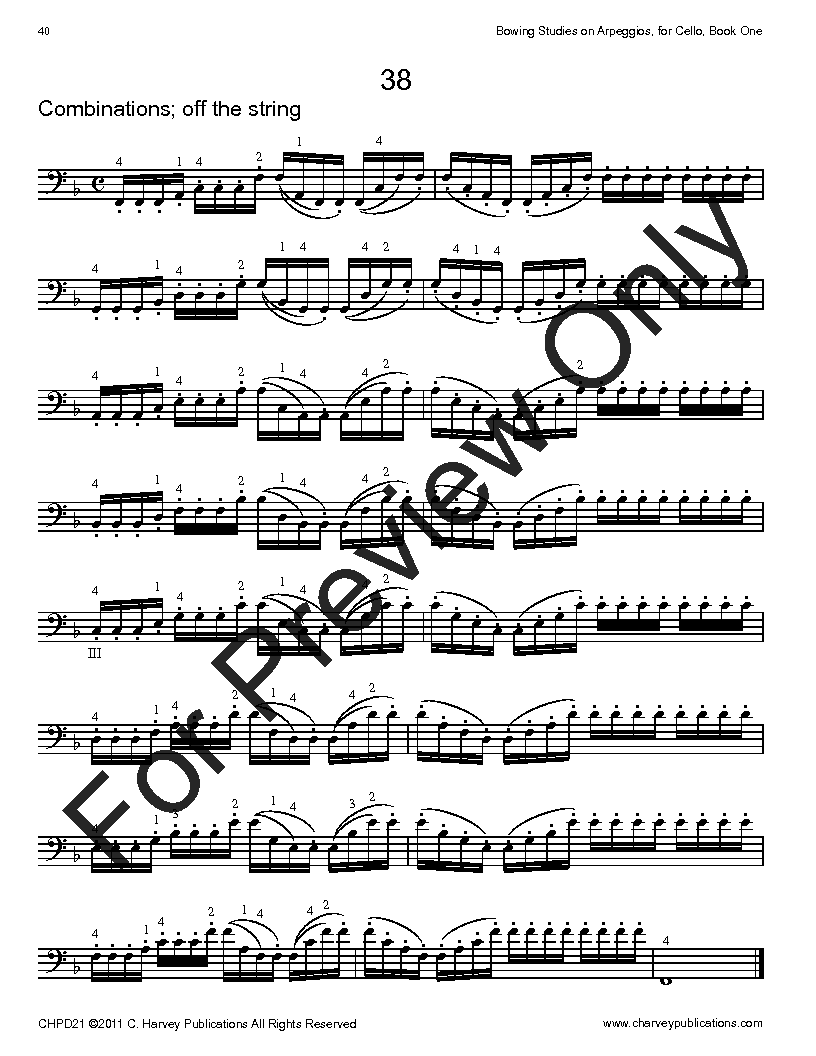 Bowing Studies on Arpeggios for Cello, Book One P.O.D.